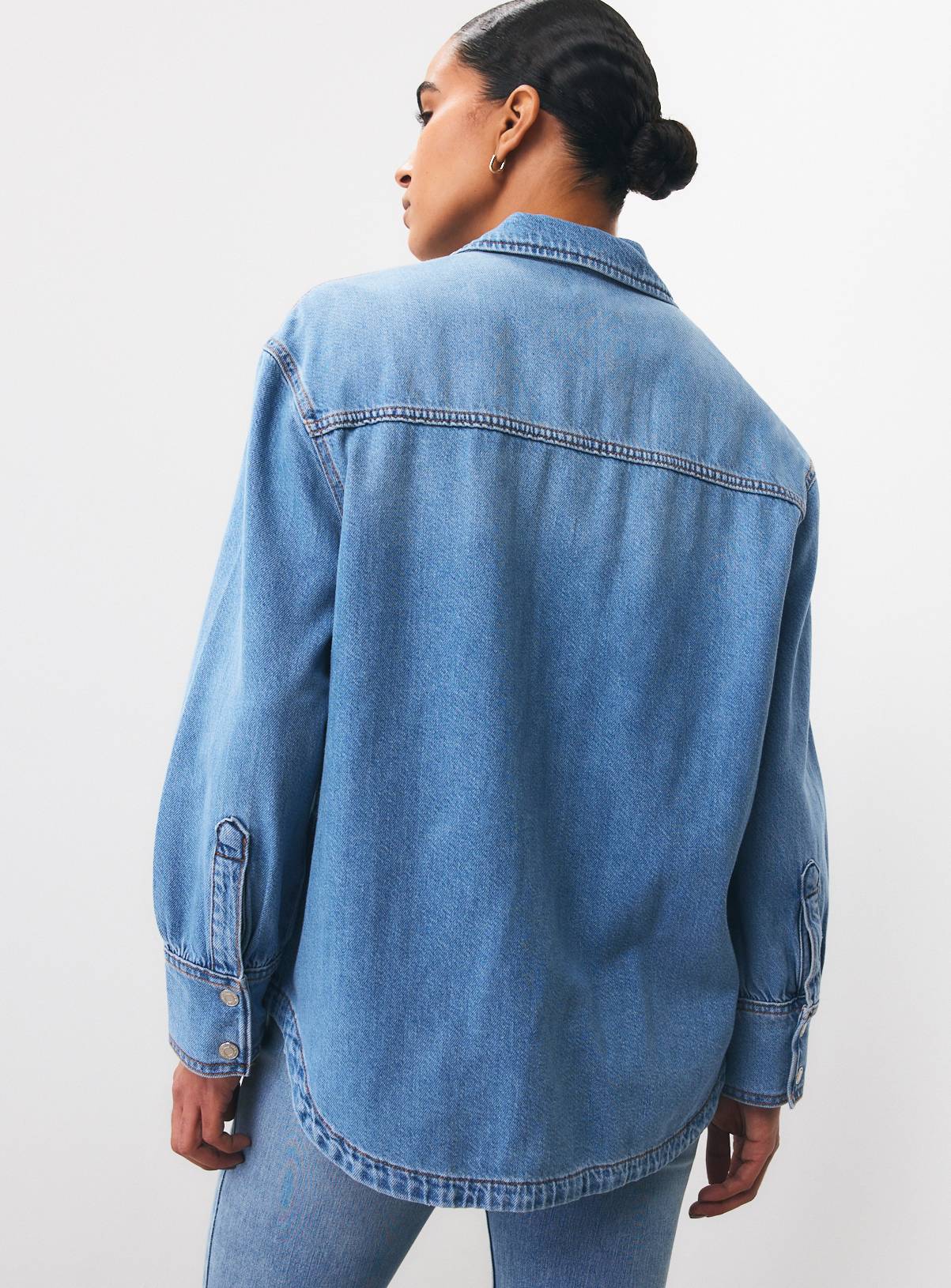 Mid Wash Denim Relaxed Shirt 12 - Image 4